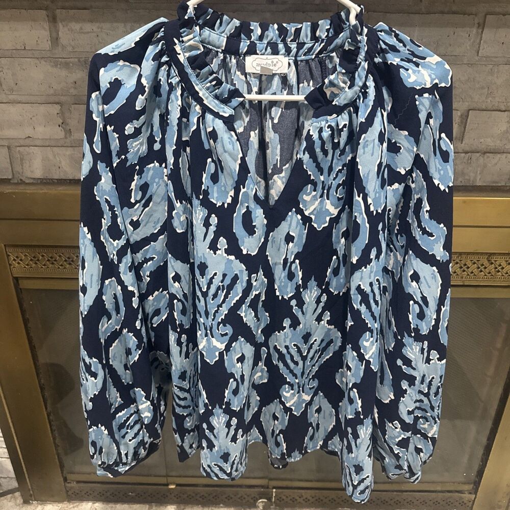 Women’s Mudpie Size Medium Blue Long Sleeve